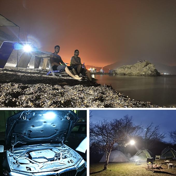 10000mAh Rechargeable 3000LM Tent Light Camping Light, 6500K 24Hours Long Play Time , Outdoor Night Market Light Night Fishing Light Emergency Lights for Hurricane Tsunami disasters (30W（Beigeï¼?