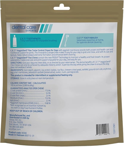 Virbac C.E.T. VEGGIEDENT Flex Tartar Control Chews