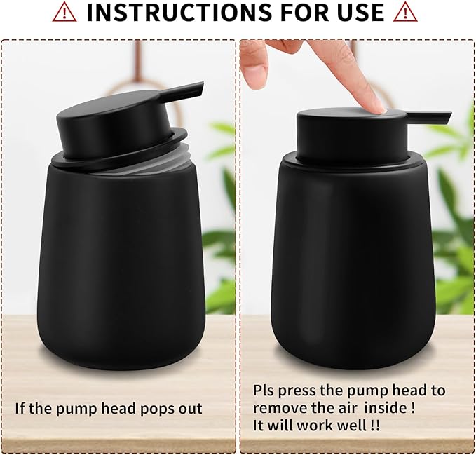 Soap Dispenser Ceramic with Easy-to-Press Pump Hand Lotion Liquid Dispenser