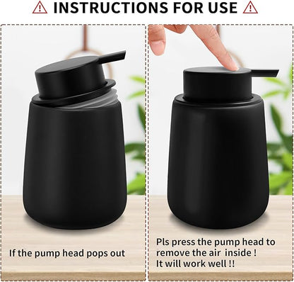 Soap Dispenser Ceramic with Easy-to-Press Pump Hand Lotion Liquid Dispenser