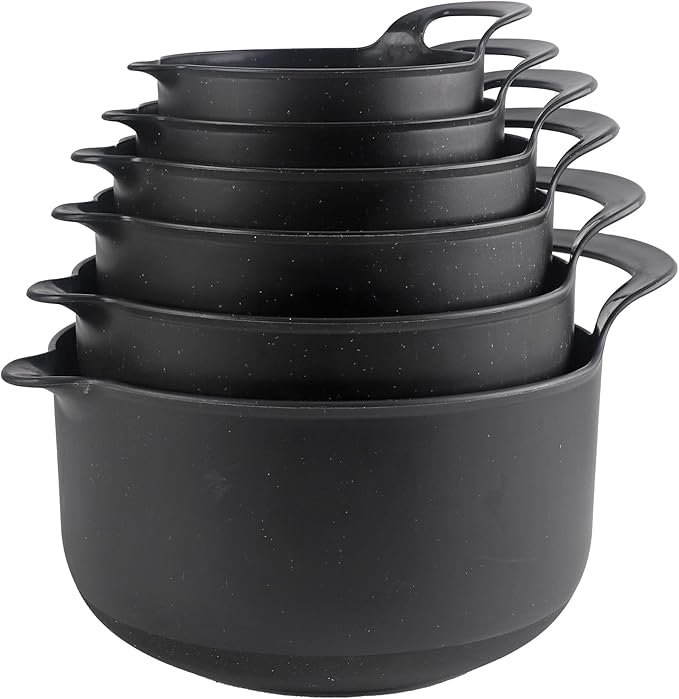COOK WITH COLOR Nesting Plastic Mixing Bowl Set with Pour Spouts and Handles