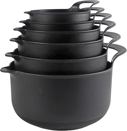 COOK WITH COLOR Nesting Plastic Mixing Bowl Set with Pour Spouts and Handles