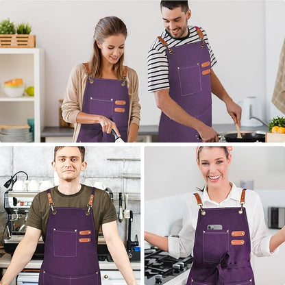 OUNLEN Chef Apron for Men Women Canvas Aprons