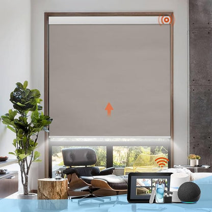 DENFOON Motorized Blinds with Remote, Thermal Electric Blinds【with Cover】