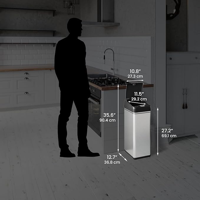 iTouchless 50 Liter / 13 Gallon Kitchen Trash Can