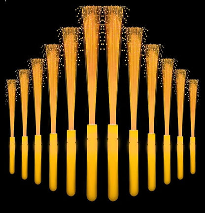 12Pack Orange Glow Sticks Light Up Fiber Optic Stick Glow Wands Bulk with 3 Flashing Models for Christmas Halloween Party Favors Birthday Wedding Concerts