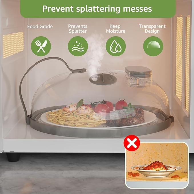 Microwave Splatter Cover with Water Steamer