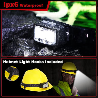 Headlamp Rechargeable,2 Pack 2000 Lumen Super Bright Led Headlamp,16 Modes Motion Sensor Head Lamp,Ipx6 Waterproof Lightweight Headlight,White Red Flashlight For Fishing Camping Hunting Essentials