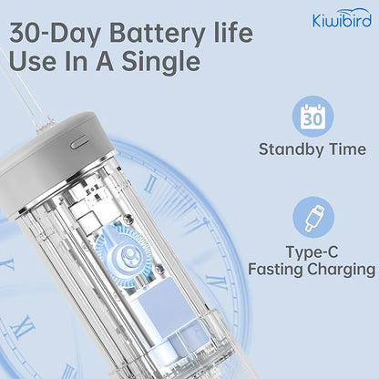 KIWIBIRD Mini Water Flosser for Travel, Ultra-Portable Cordless Oral Irrigator