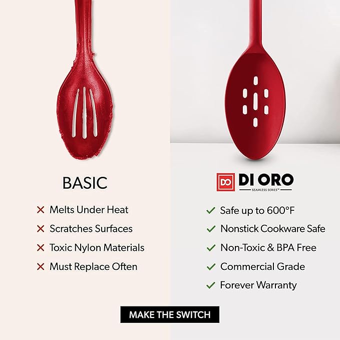 DIORO Silicone Mixing & Serving Spoons