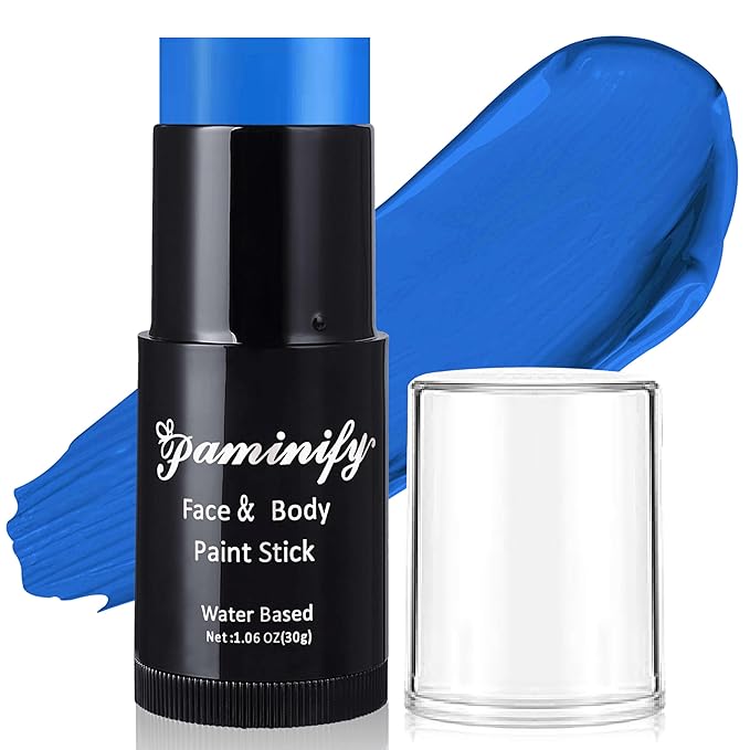 Royal Blue Face Paint Stick,Water-Based Navy Blue Body Paint Stick,Washable Body Paint for Avatar Smurf Mystique Clown Joker Halloween Makeup,Eye Black for Baseball Softball,1.06 OZ