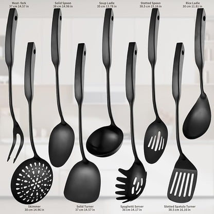9PCS Silverware Set for 304 Stainless Steel Kitchen Utensils Set Cooking