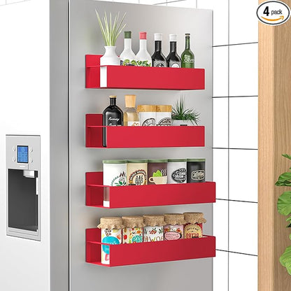 HuggieGems 4 Pack Magnetic Spice Storage Rack Organizer