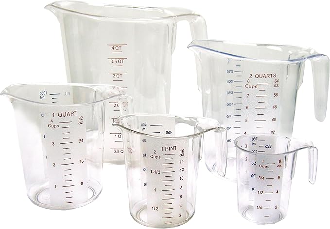Winco 5-Piece Measuring Cup Set, Polycarbonate