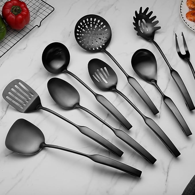 9PCS Silverware Set for 304 Stainless Steel Kitchen Utensils Set Cooking