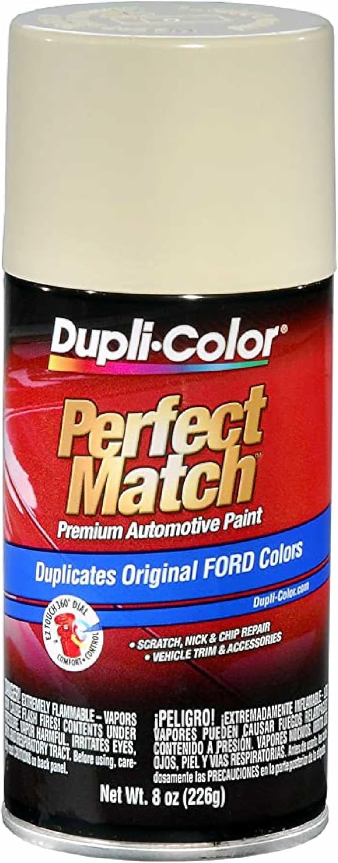 Dupli-Color EBFM00417-6PK Perfect Match Automotive Spray Paint – Ford Wimbledon White, 9A – 8 oz. Aerosol Can - 6-Pack