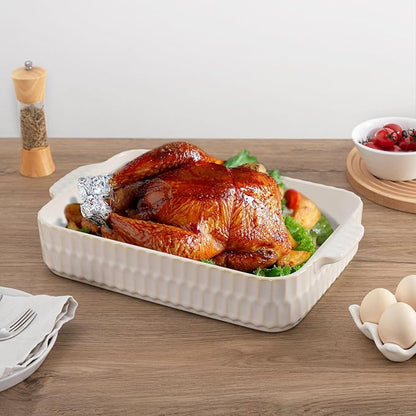 4.7QT Casserole Dishes for Oven, 9x13” Large Lasagna Pan, Ceramic Baking Dish