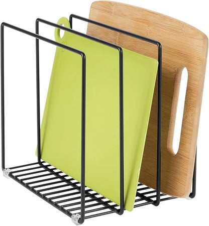 mDesign Steel Storage Tray Organizer Rack