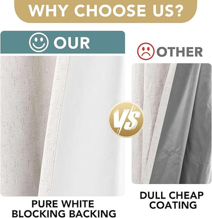 H.VERSAILTEX Linen Curtains 100% Blackout Curtains