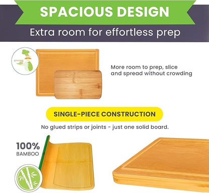 Glue-Free Surface™ 2XL Extra Large Bamboo Cutting Board Set of 4 – Small
