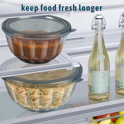 Freshmage Mixing Bowls with Airtight Lids Sets, 5 Packs Thick Glass Nesting