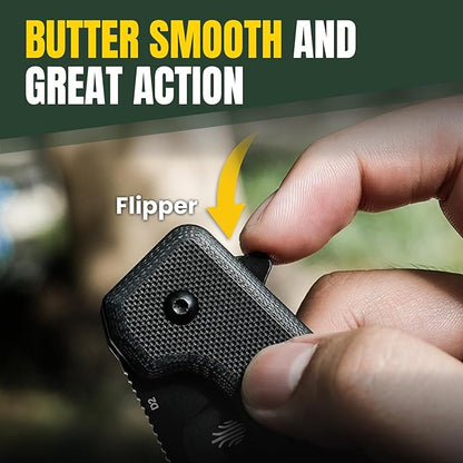 Kizer Nice Guy Pocket Folding Knife, 2.84??D2 Steel Blade knives, G10 Handle Small EDC Knife, Liner Lock Flipper Knives for Men Women, Sharp Camping Hiking Hunting Survival Knives V3011M1