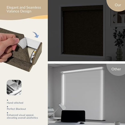 Boolegon Motorized 100% Blackout Roller Blinds