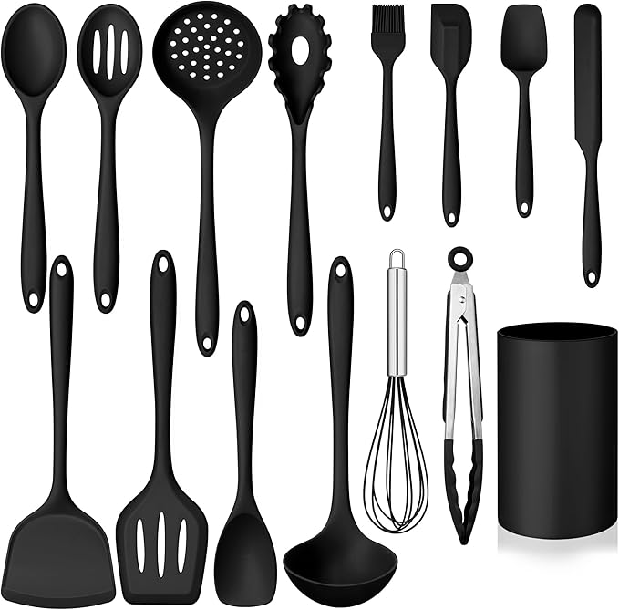 Silicone Cooking Utensil Set, Homikit 15pcs Kitchen Utensils