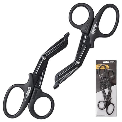 Madison Supply Medical Scissors, EMT and Trauma Shears - 7.5-Inch Bandage Scissors, Stainless Steel Medical Shears - Fluoride-Coated Blades for First Responders, Nurses, and Doctors (2 Pack, Black)