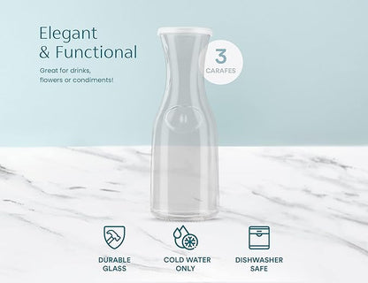 Glass Carafe Pitchers, by Kook, Large Carafe