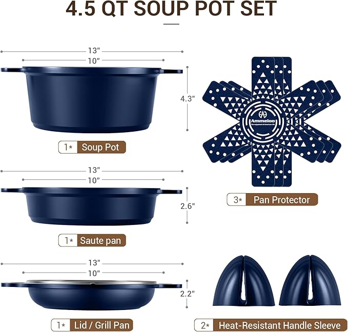 Ammeloo 4.5 Qt Non Stick Soup Pot