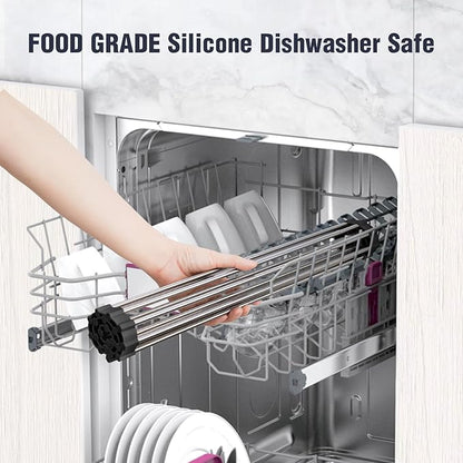 Tomorotec 17.7" x 12.5" Roll Up Dish Drying Rack Over Sink Drying Rack Sink