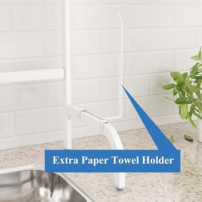 Over The Sink Dish Drying Rack, Adjustable 2 Tier Metal Steel Dish Drying Racks
