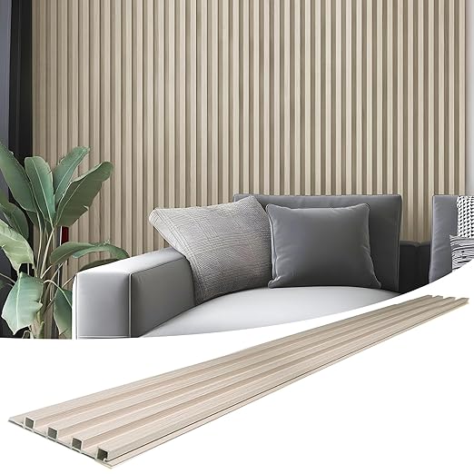 Art3d 8-Pack 96 x 6in. WPC Acoustic Slat Wall Panel