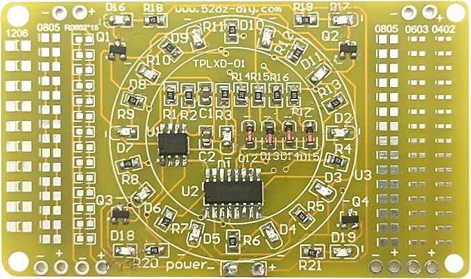 SMT Soldering Practice Board Kit DIY Welding Practice Kit DIY Electronic Kit for STEM Beginners School Education (Yellow)