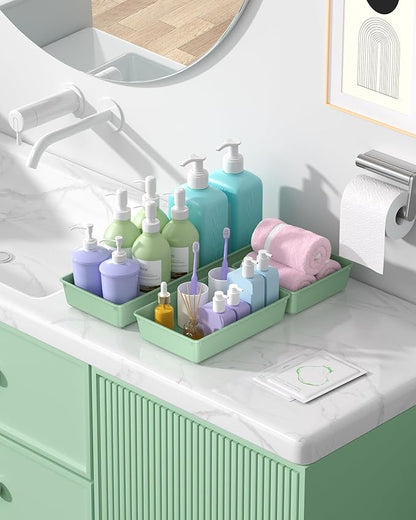 10 Pack Large Size Plastic Drawer Organizers Set, 3 Sizes Desk Drawer Organizer