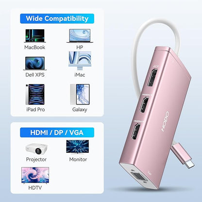 USB C Docking Station Dual Monitor Adapter