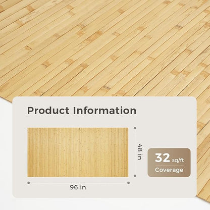 OUZUGIE 1 Pack 96x48 Inch Natural Bamboo Wall Panel – Natural Pole Wrap Paneling