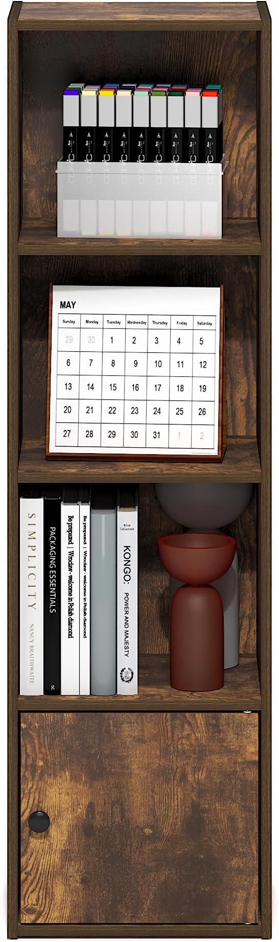 Furinno LUDER Book Shelf, 4-Tier Bookshelf