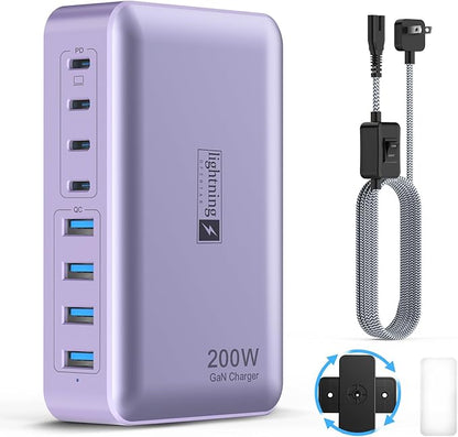 8-Port Type C Fast Charger Block 200W