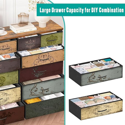 Dresser for Bedroom with 12 Drawers, Tall Fabric Drawer Dresser, Chest of