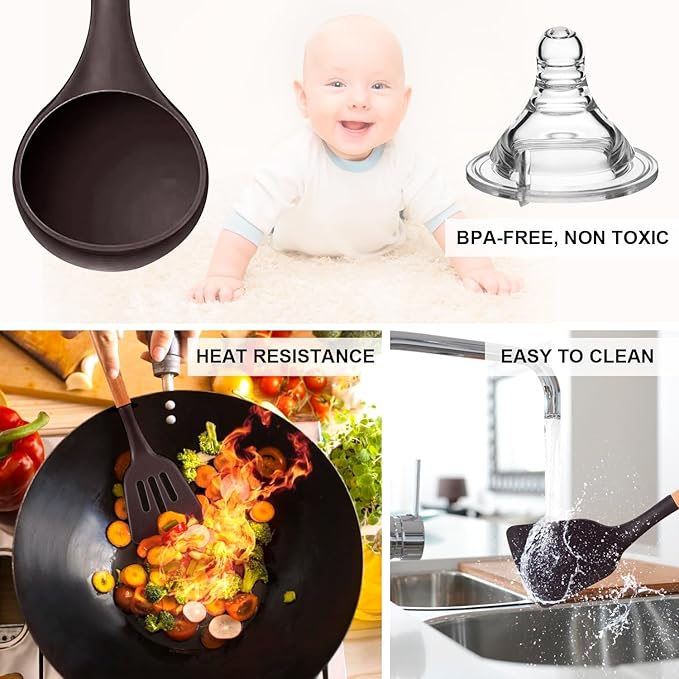 MIBOTE Silicone Cooking Kitchen Utensils Set