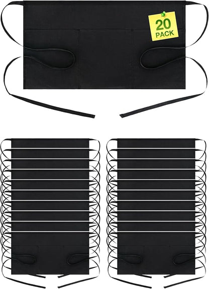 BOHARERS Waist Apron with 3 Pockets 20 Pack