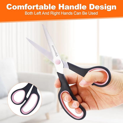 Scissors for Office School Supplies, Hnncugty 8" Scissors All Purpose Bulk Set