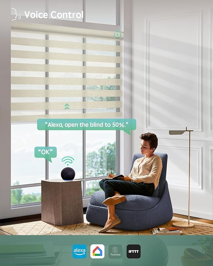 Yoolax Motorized Zebra Blinds Compatible