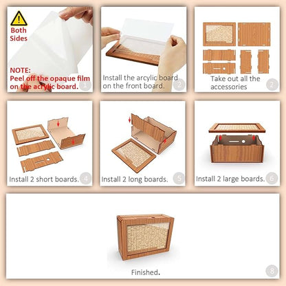 Piggy Bank for Adults Kids, Wooden Coin Bank for Boys and Girls, Cash Vault Money Saving Box with Counter $3000 Savings Challenge Money Box with Money Target and Numbers (Brown, $3000)