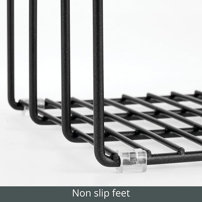 mDesign Steel Storage Tray Organizer Rack