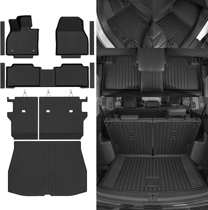 Custom Fit Floor Mats for 2026 Toyota C-HR, All Weather TPE Floor Liners & Trunk Mat & Backrest Protectors & Door Sill Guard, Odorless Full Set Interior Accessories