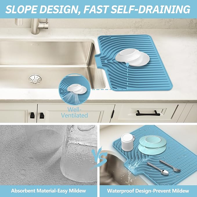 Dish Drying Mat for Kitchen Counter,