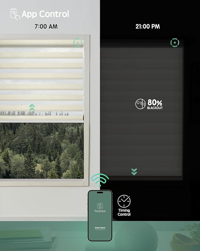 Yoolax Motorized Zebra Blinds Compatible